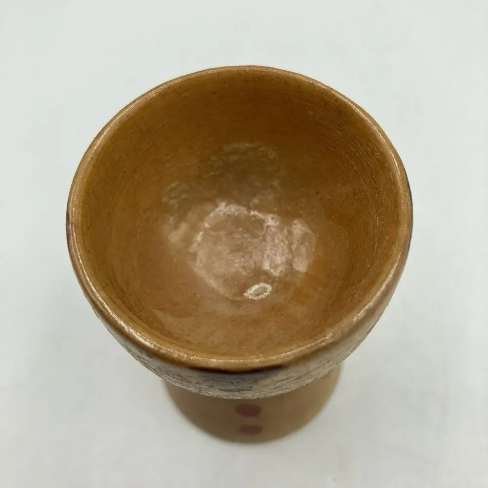 2 Vintage Wooden Japan Hand Painted Egg Cups His & Hers Mr & Mrs Folk Art Style
